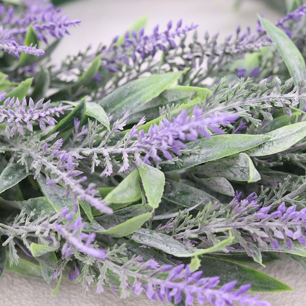Artificial Front Door Simulation Lavender Flower Wreath Garland Green