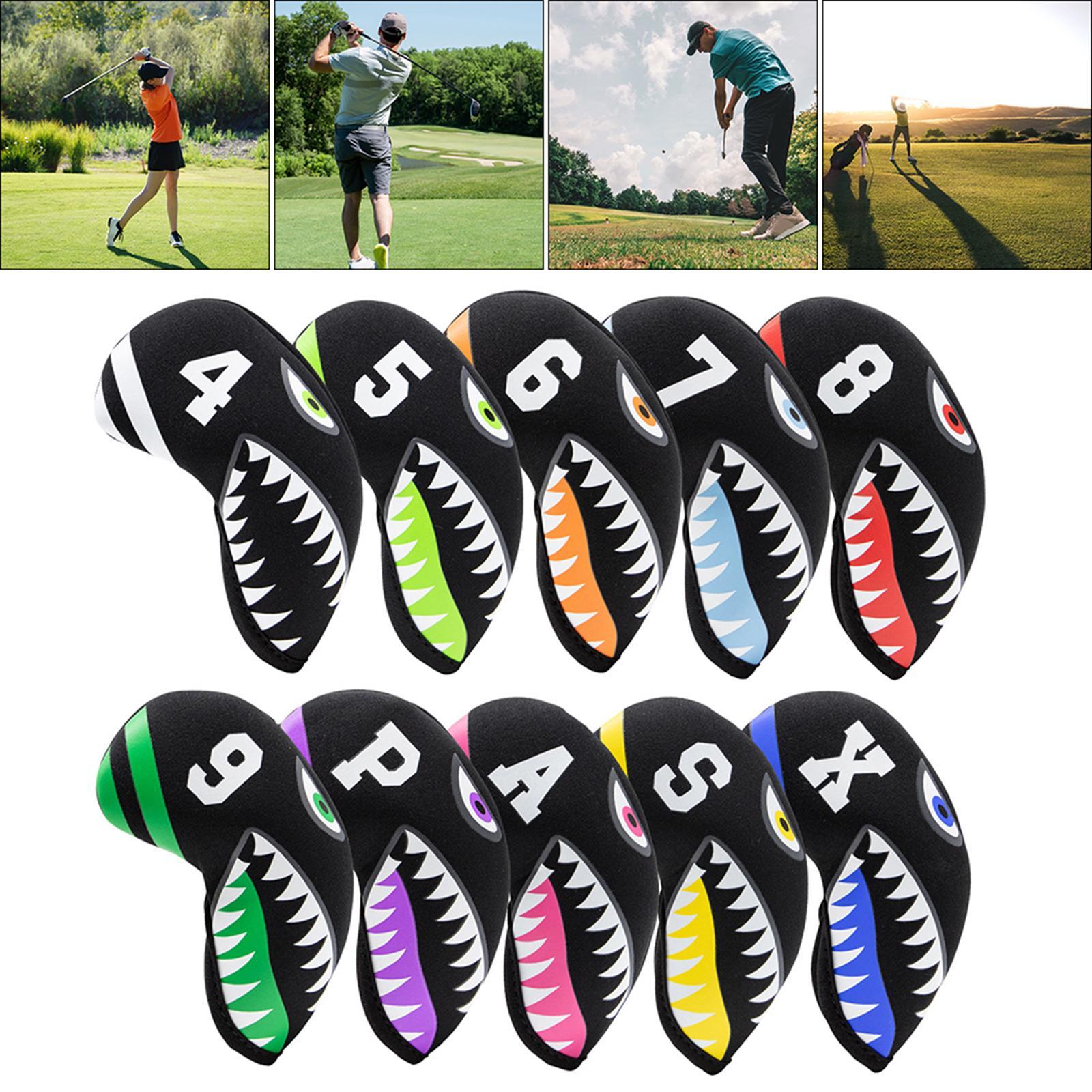 10 Pieces PU Leather Golf  Cover Club Headcover  Wedges