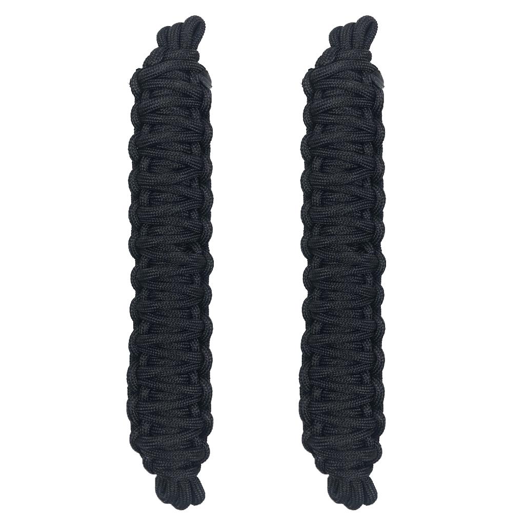 2PCS Front, Rear Adjustable Door Straps + 2PCS Heavy Duty Unlimited Roll Bar Grab Handles for Jeep Wrangler JK
