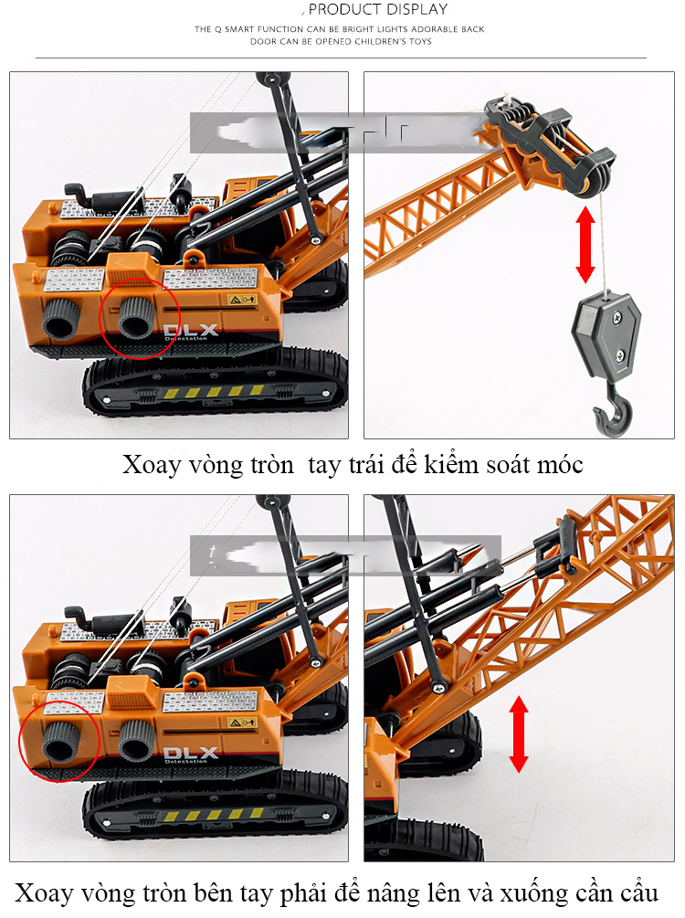 Xe đồ chơi mô hình xe cần cẩu chở hàng DLX  chất liệu nhựa ABS an toàn, chi tiết sắc sảo (hàng nhập khẩu)