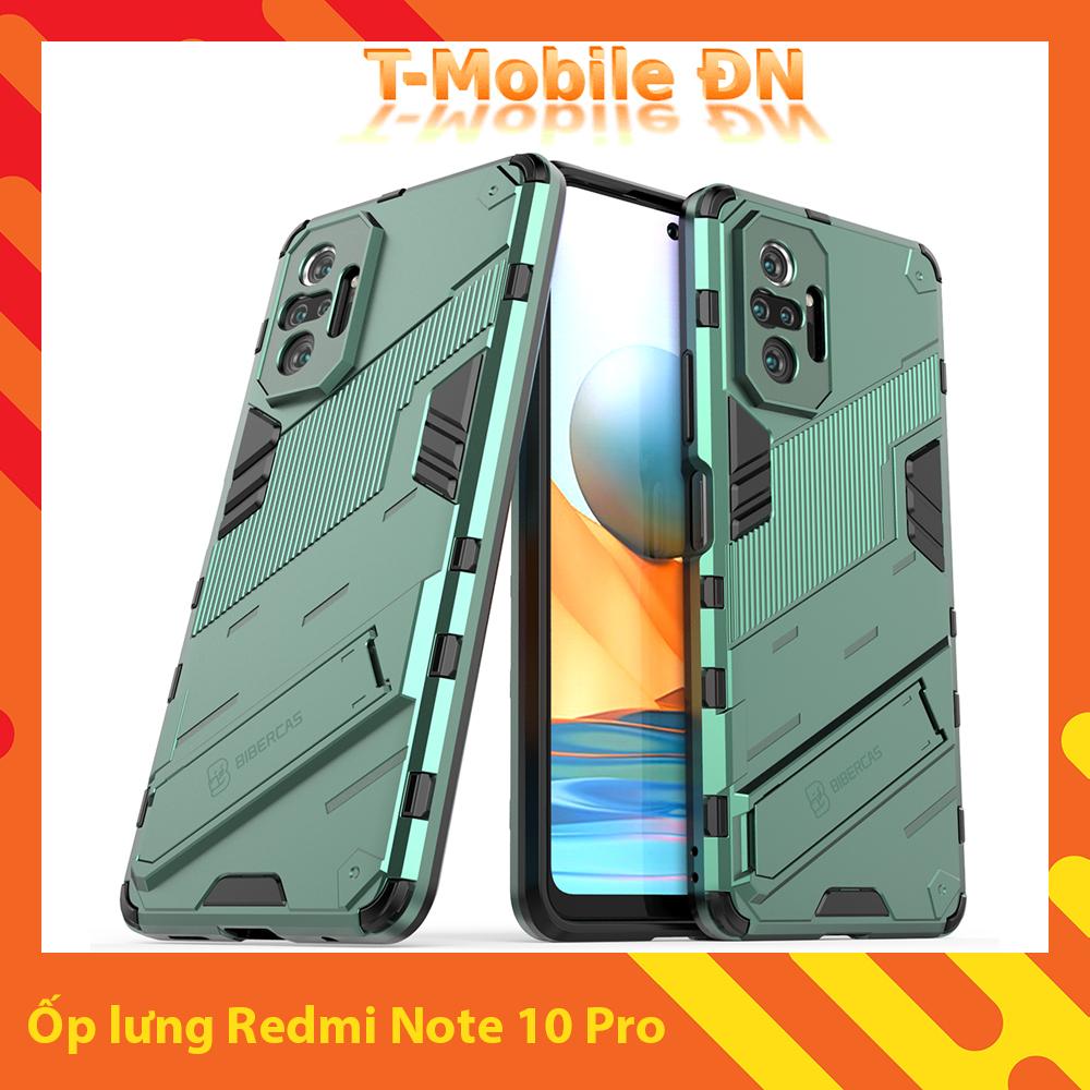 Ốp lưng cho Xiaomi Redmi Note 10 Pro, Ốp chống sốc Iron Man PUNK cao cấp kèm giá đỡ Redmi Note 10 Pro 4G
