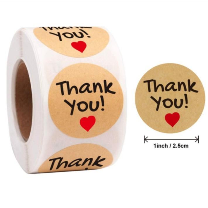 Cuộn 500 miếng stick Sticker thank you dán nhãn cảm ơn STICK017