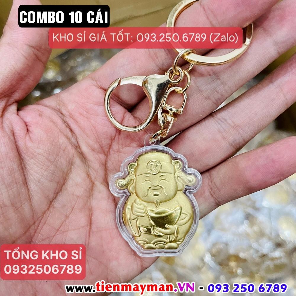 Sét 10 Móc Khóa Ông Thần Tài Vàng Khai Lộc May Mắn, Tiền lì xì tết 2023 , NELI