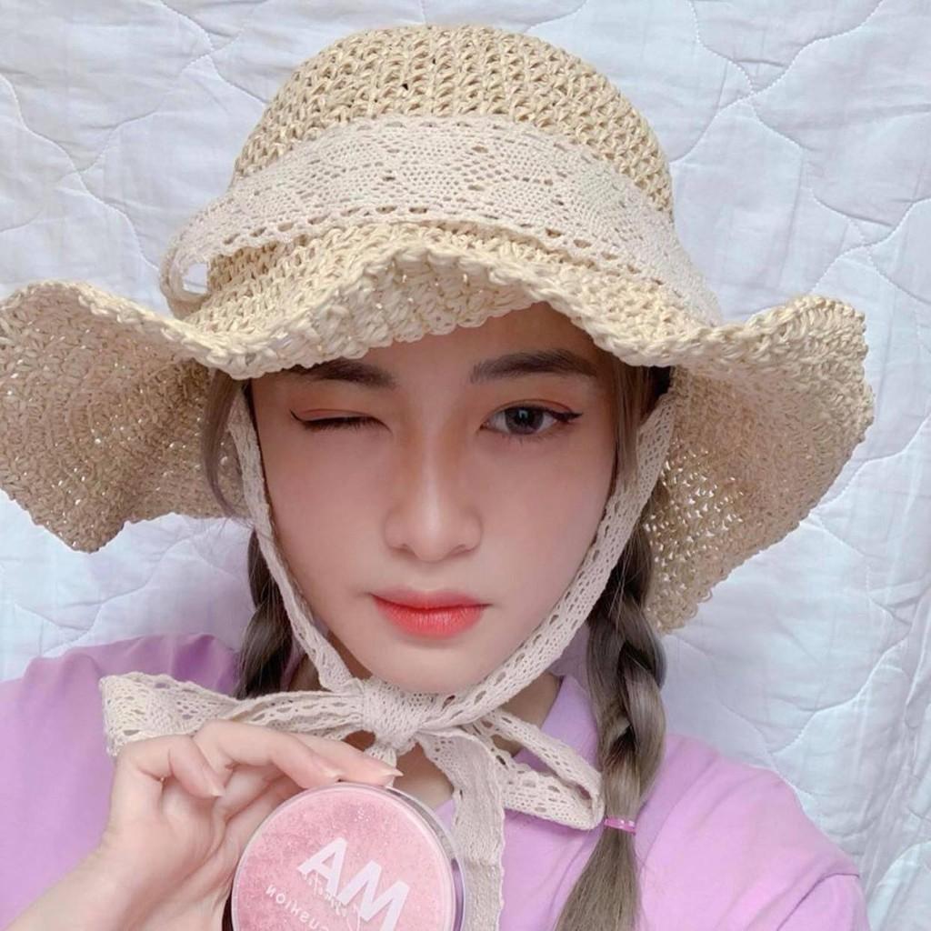 Nón cói ren cột nơ đi chơi siêu xinh