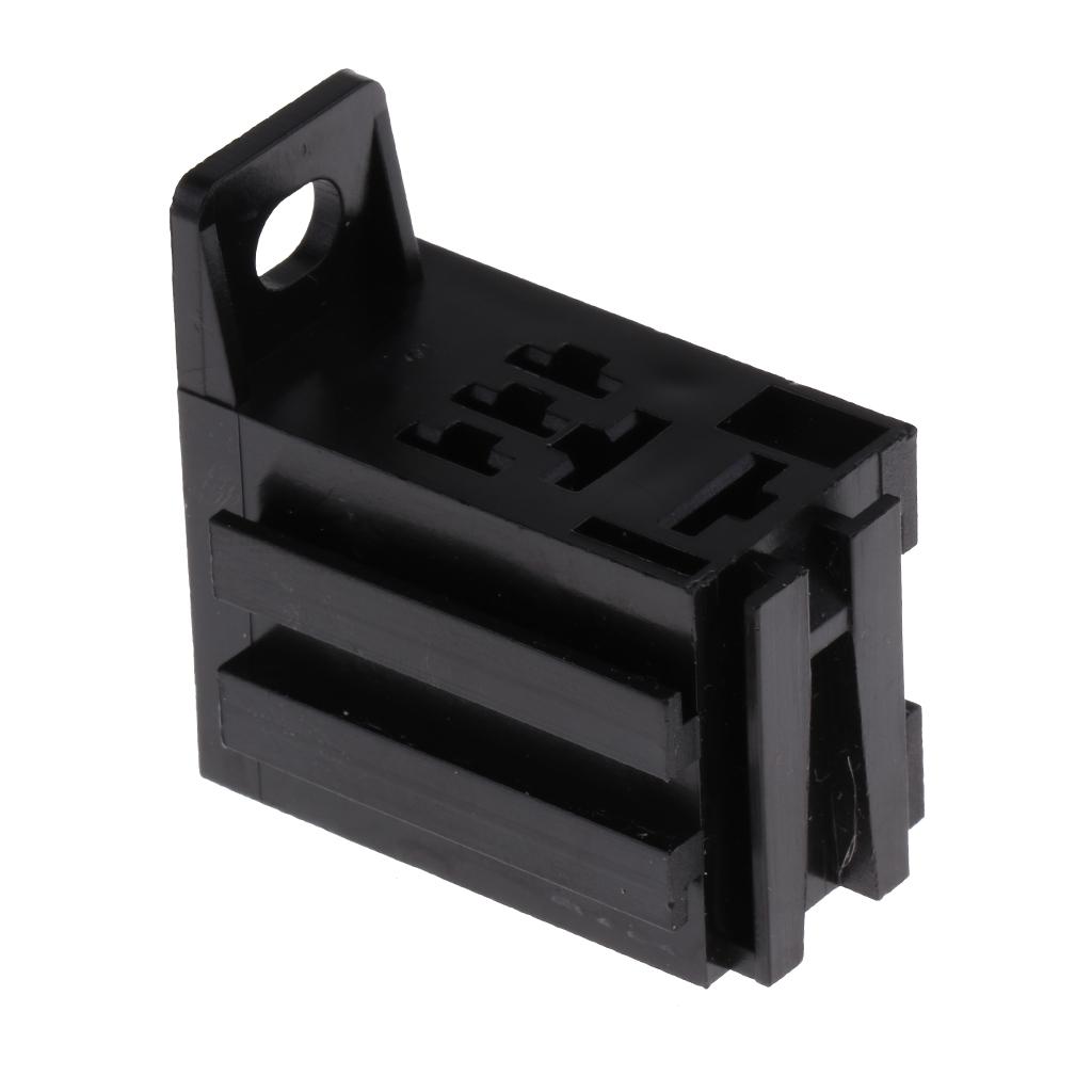 5 Pieces 5Pin 60A PCB Relay Holder Board Mount Socket with Terminals Black