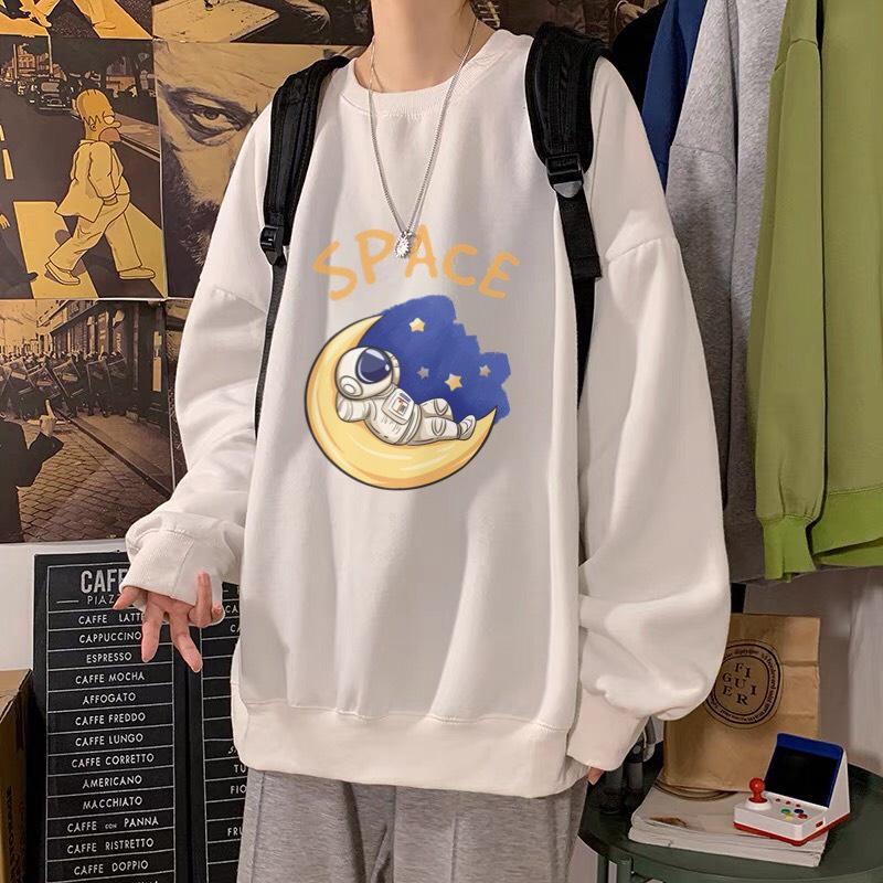 Áo sweater nỉ cổ tròn dài tay nam nữ họa tiết APSR Space