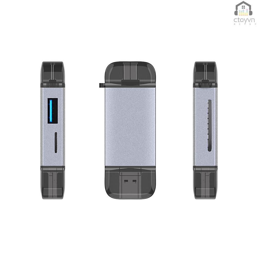 Đầu đọc thẻ nhớ USB loại C 2 trong 1 USB 2.0 TF / SD USB 3.0 OTG