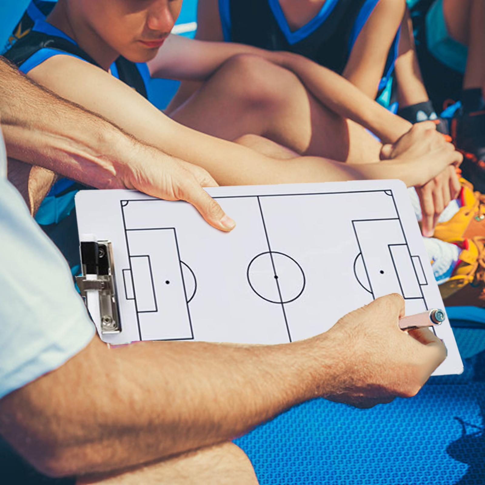 Double Sided Football Clipboard, Football , Portable Dried Erase Marker Soccer Coaches Clipboard for Competition Techniques