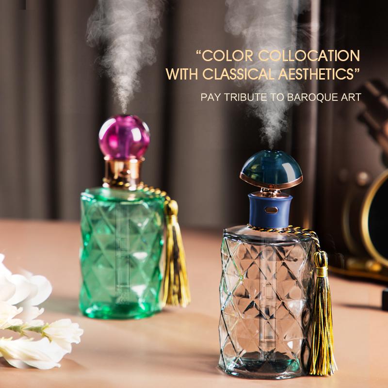 Nước Hoa Thủy Tinh Bình Phun Sương Tạo Ẩm Không Khí USB Aromatheraphy Siêu Âm Thanh Mát Phun Sương Tạo Máy Khuếch Tán Tinh Dầu Mini Di Động Nhà Hương Ẩm