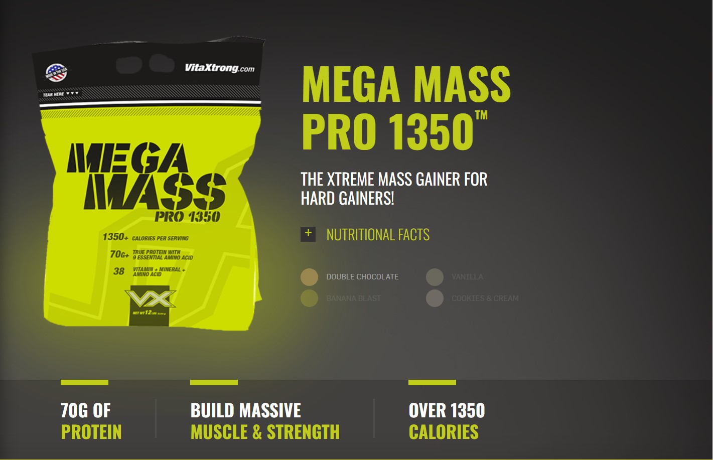 Sữa Dinh Dưỡng Tăng Cân Nhanh VitaXtrong Mega Mass 12lbs (5.6 kg