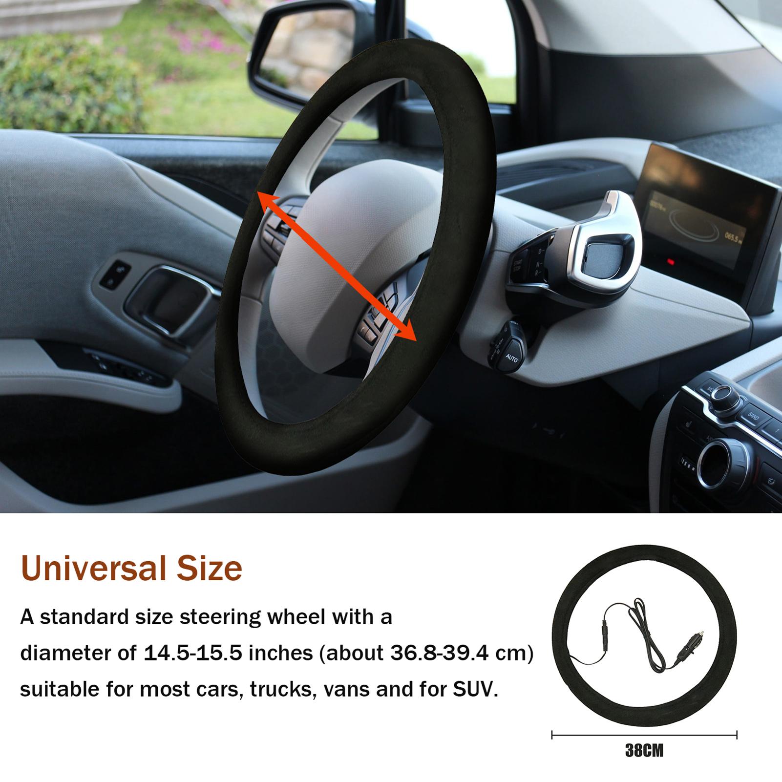 Auto Heated Steering Wheel Cover Universal Size Quickly Heating Driving Hands Warmth Steering Wheel Protection Cover