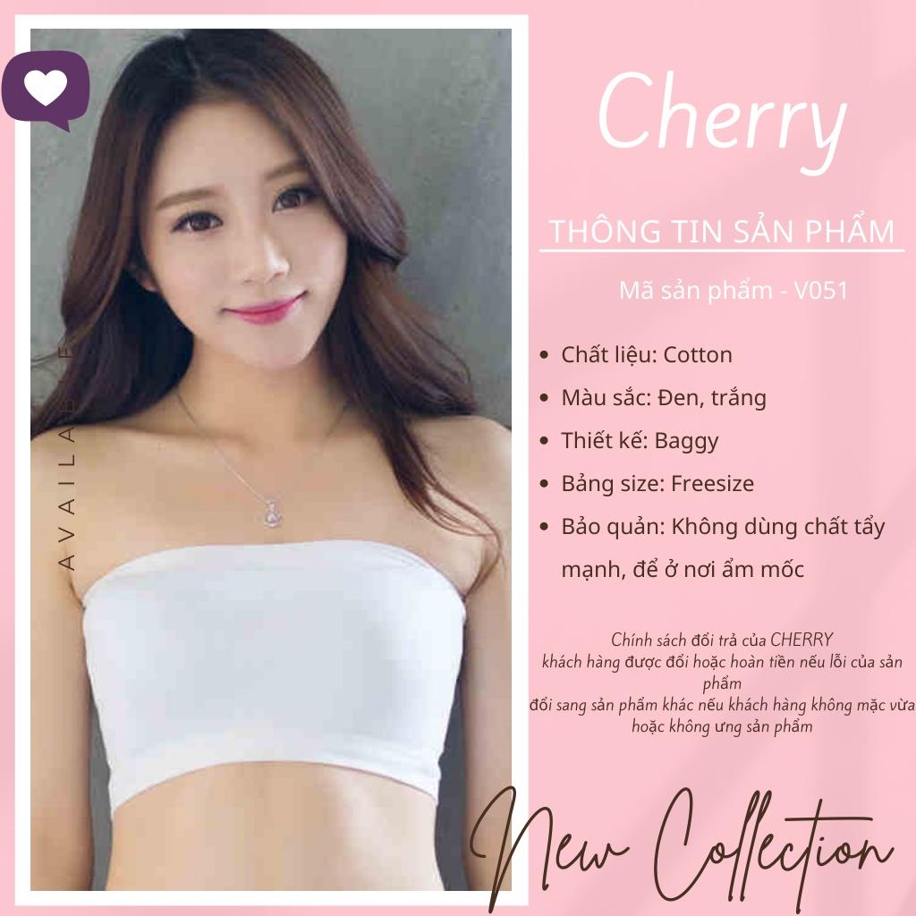 Áo quây ngực croptop bra nhún CHERRY màu trơn cho nữ V051