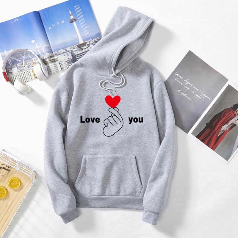 Áo Hoodie bắn tim Love you hoodie nam nữ đơn giản đẹp