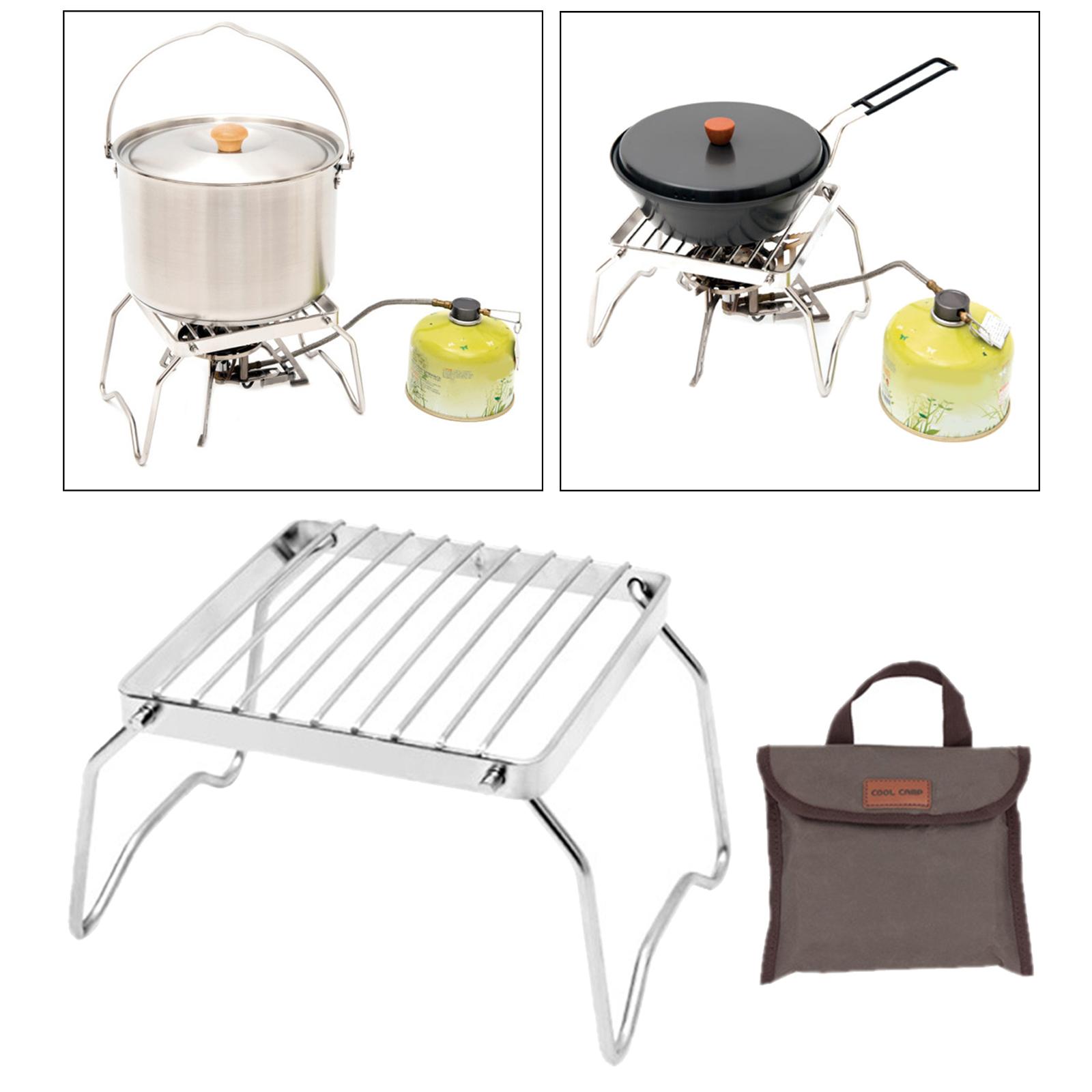 Mini Folding Campfire Grill Stainless Steel Grate BBQ Barbecue Camping Grill