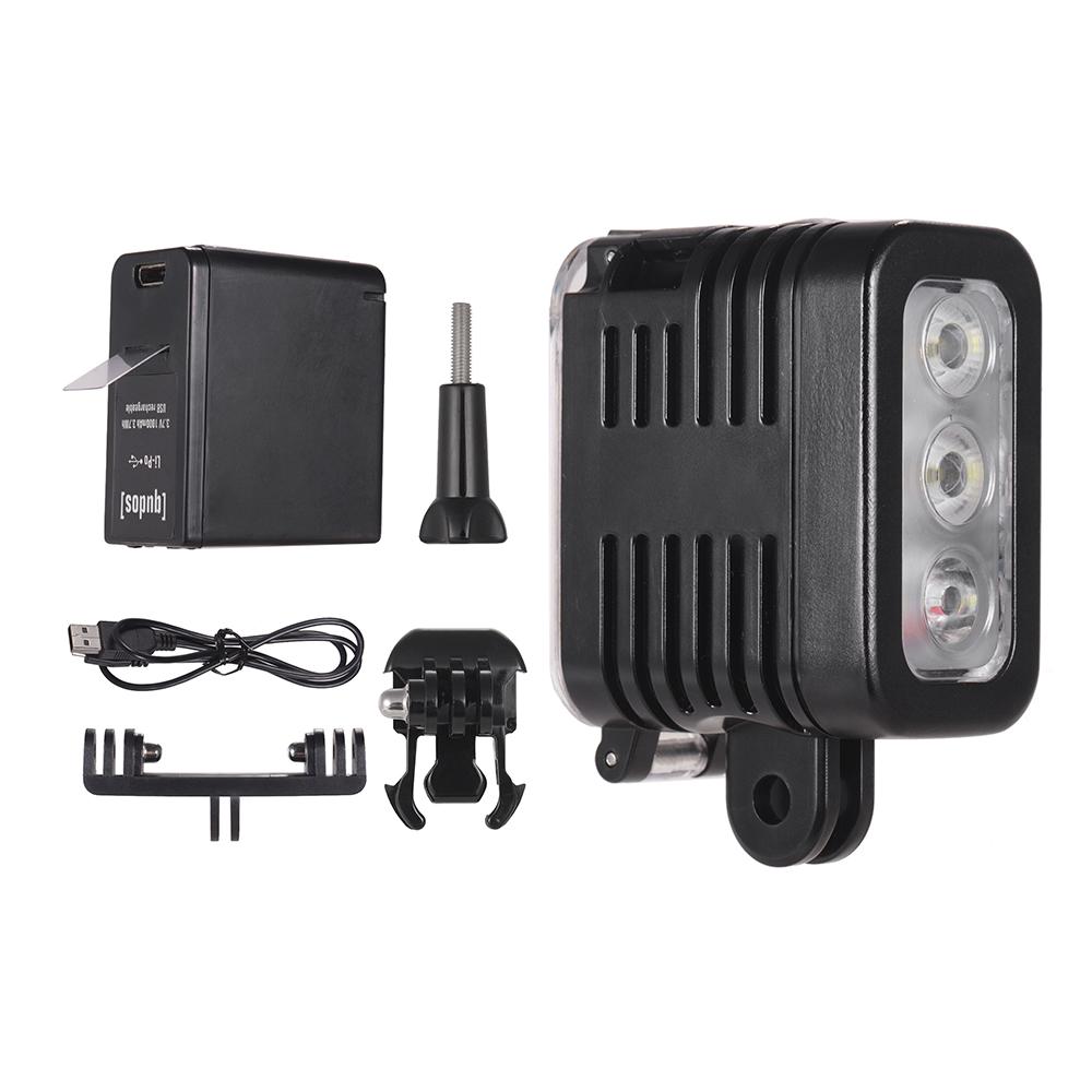 Đèn LED chiếu sáng 5500-6000K 300Lux chống thấm nước với sạc Micro USB cho GoPro Hero 7