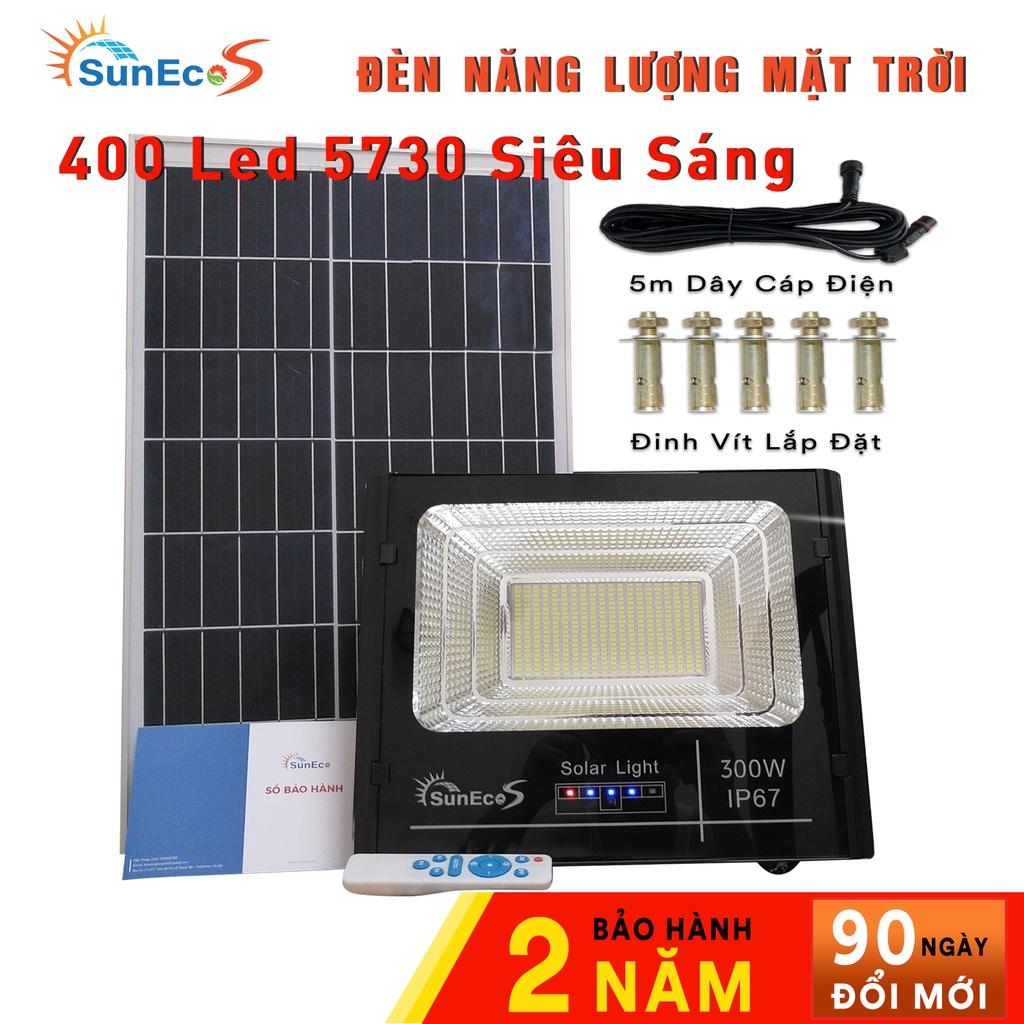 Đèn pha led năng lượng mặt trời 300W Suneco, đèn led năng lượng mặt trời có đèn báo dung lượng pin
