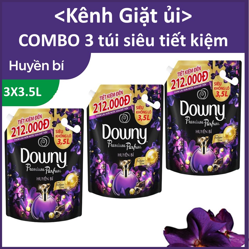 [Nguyên thùng] COMBO 3 túi Nước xả vải Downy Huyền bí 3.5LX3