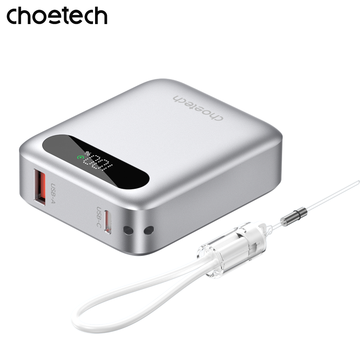 Pin Dự Phòng Sạc Nhanh Choetech B860 Công Suất 22.5W Dung Lượng 10000mAh Tích Hợp Cáp Sạc C to C - Hàng chính hãng