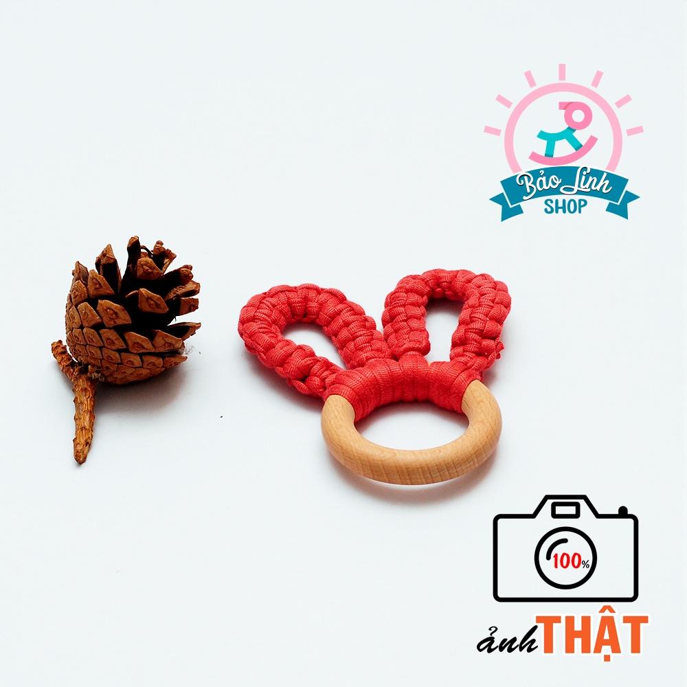 Đồ chơi cho trẻ sơ sinh 3-6 tháng - Vòng gỗ handmade tập cầm nắm, gặm nướu giảm ngứa lợi
