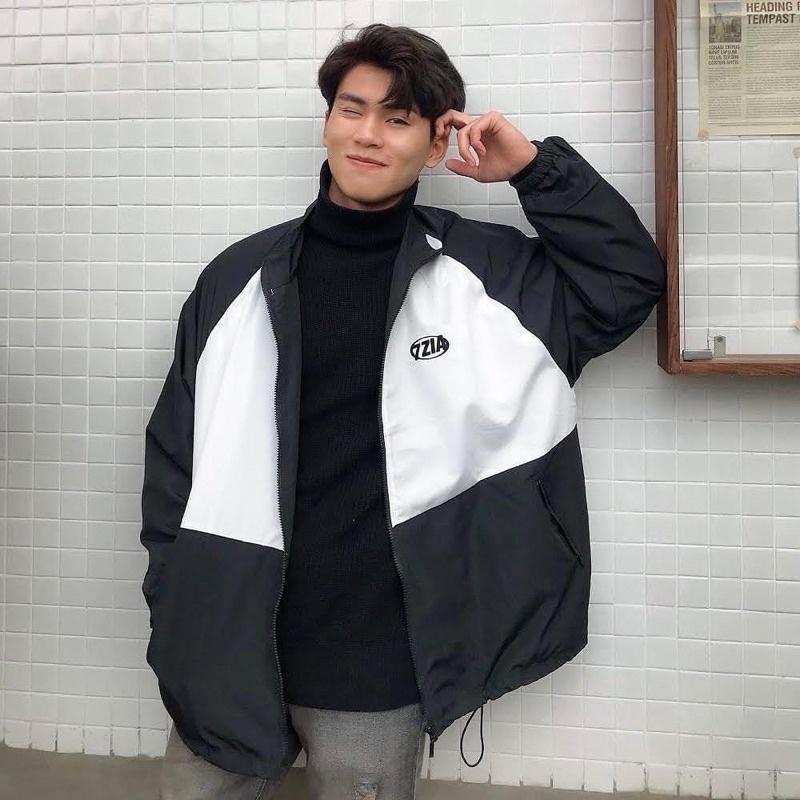 Áo Khoác Dù 2 lớp Form Rộng 7ZIA màu TRẮNG Nam Nữ Unisex Áo Jacket dây kéo Ulzzang Jaystoree