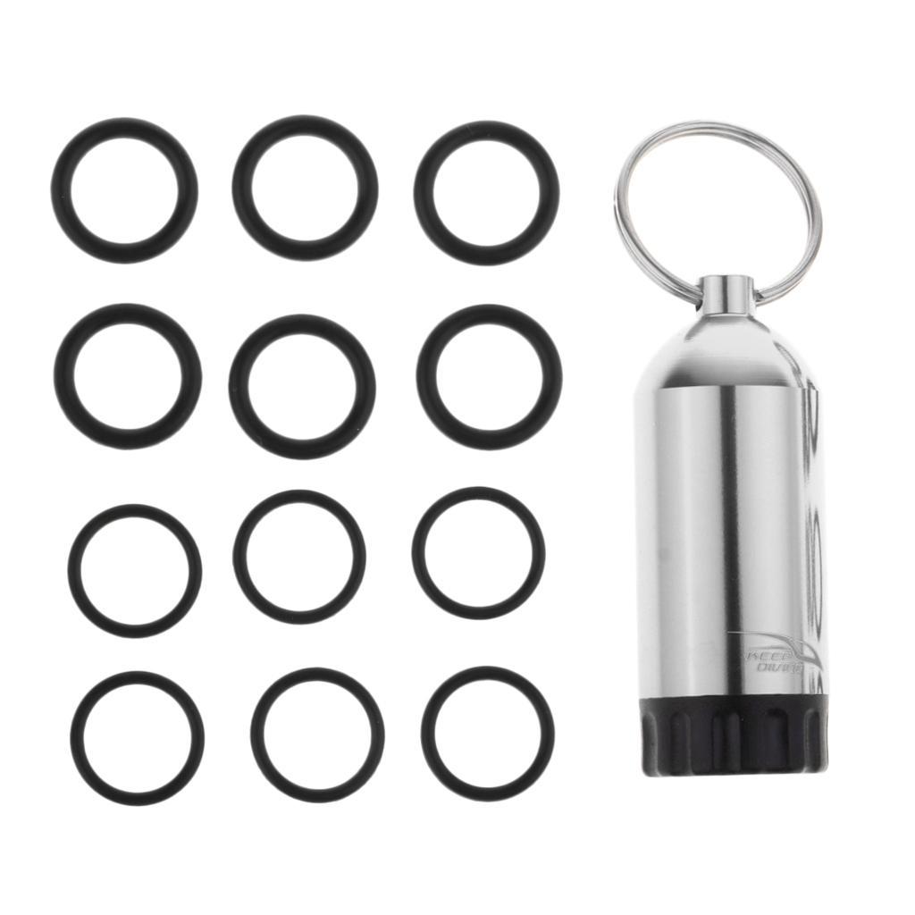 3x Scuba Diving Tank Aluminum Alloy Lightweight Portable Diving Tank with Rubber Gas Cylinder O-Rings for Diving Equipment Accessory