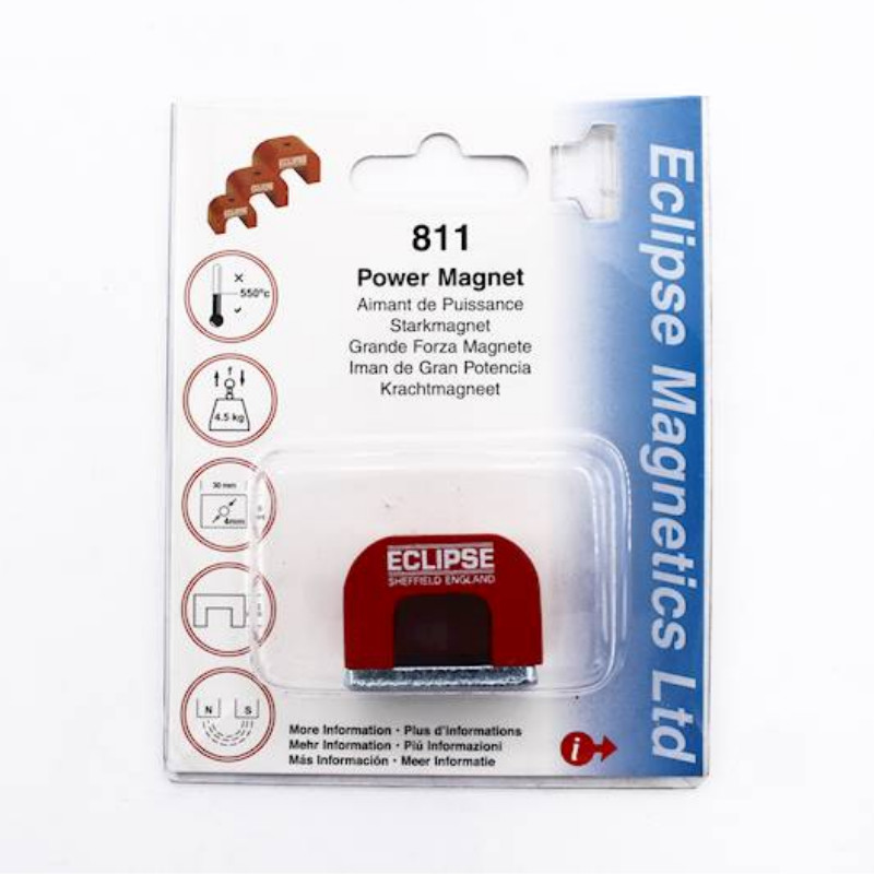 Nam châm Alnico chữ U lực hút 4.5kg có lỗ Eclipse 811