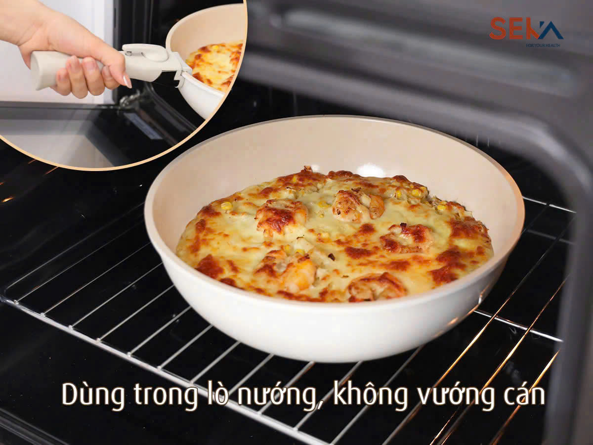 Bộ 3 Nồi Chảo SEKA SKJ6 Nhôm Đúc Nguyên Khối Tay Cầm Tháo Rời Dùng Mọi Loại Bếp - Hàng Chính Hãng Bảo Hành 2 Năm