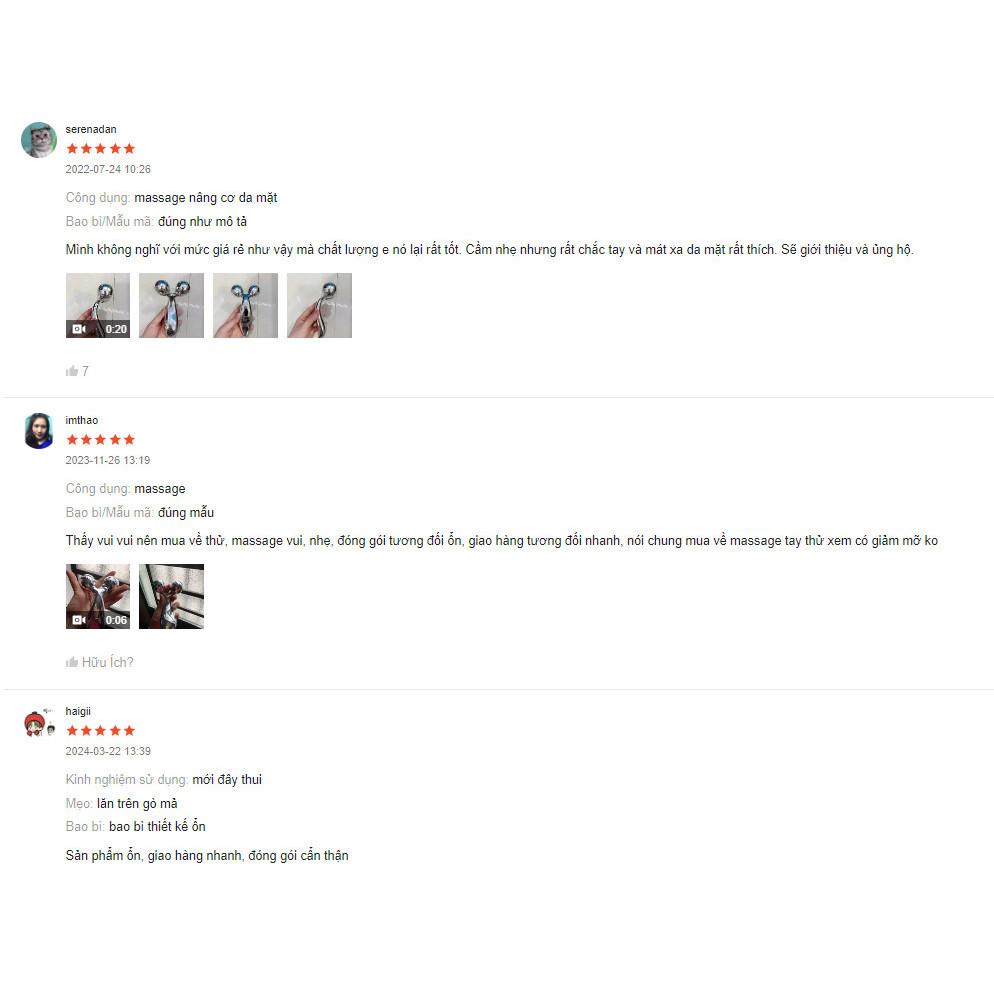 Cây Lăn Massage Mặt Và Body 3D Giúp Thon Gọn Nâng Cơ Mặt, Con Lăn Mát Xa 3D (Loại to xịn)