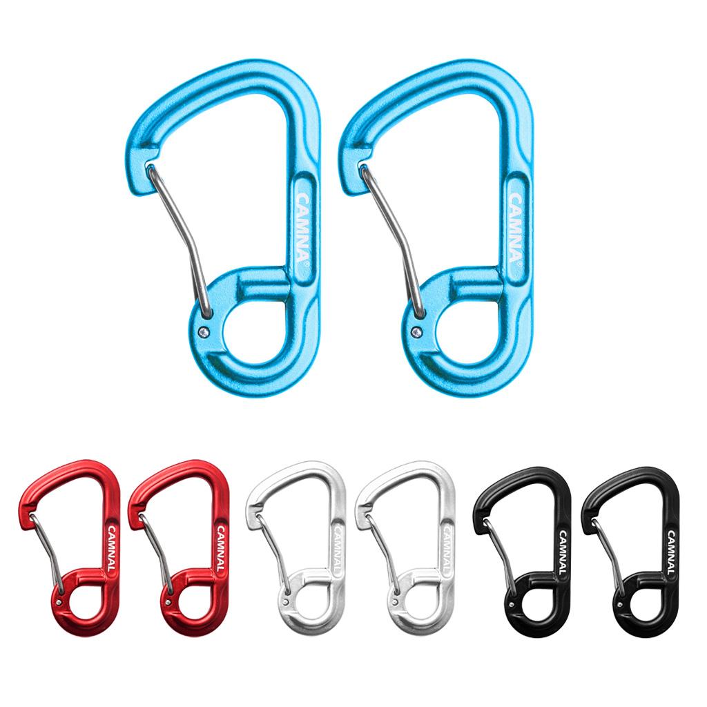 2Pcs Aluminum Alloy Key Buckle Snap Spring Clip Hook Carabiner Keychain Black