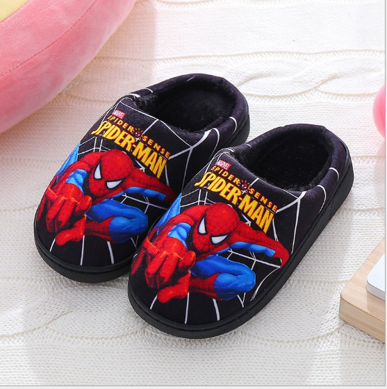 Dép Bông Siêu Ấm Chống Trơn Trượt Cho Bé Hình Siêu Nhân Spider Man - Đi Trong Nhà- Hàng Loại 1- Chính Hãng MINIIN