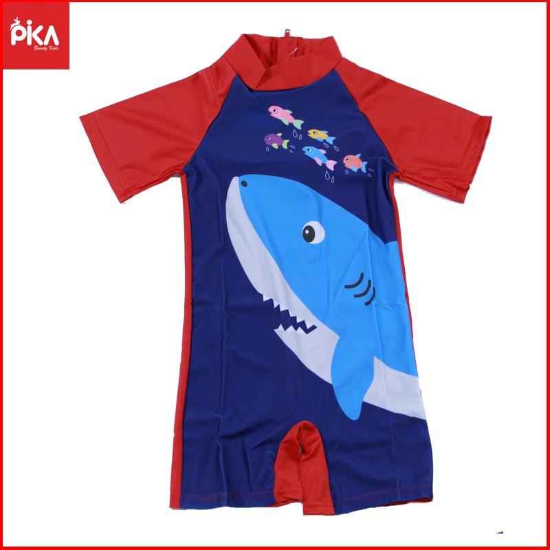 Bộ bơi bikini liền thân - Pika kids - từ 3-8 tuổi -cho bé trai bé gái hoạt hình cộc tay ngộ nghĩnh đáng yêu