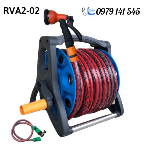 Bộ Rulo Tưới Cây, Rửa Xe Đa Năng RVA2, 20m Dây tưới 5 lớp Cao cấp siêu bền, chống gập chống xoắn kèm đủ Vòi tưới và phụ kiện nối nhanh dễ dàng sử dụng / Hồng Thanh Garden