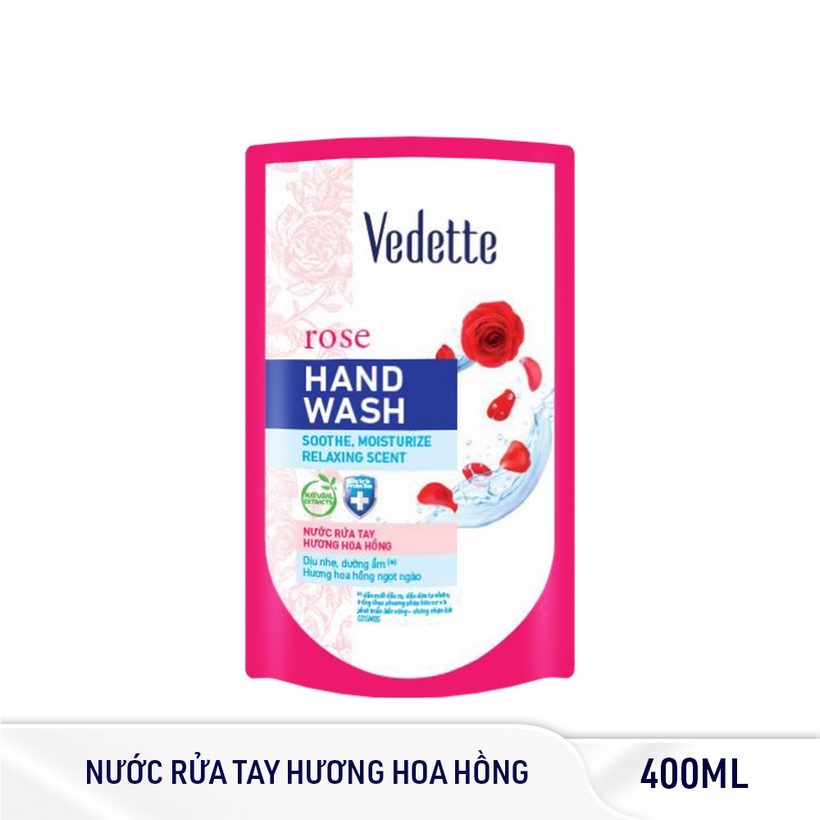 Nước rửa tay hand wash Hoa Hồng Vedette 400ml