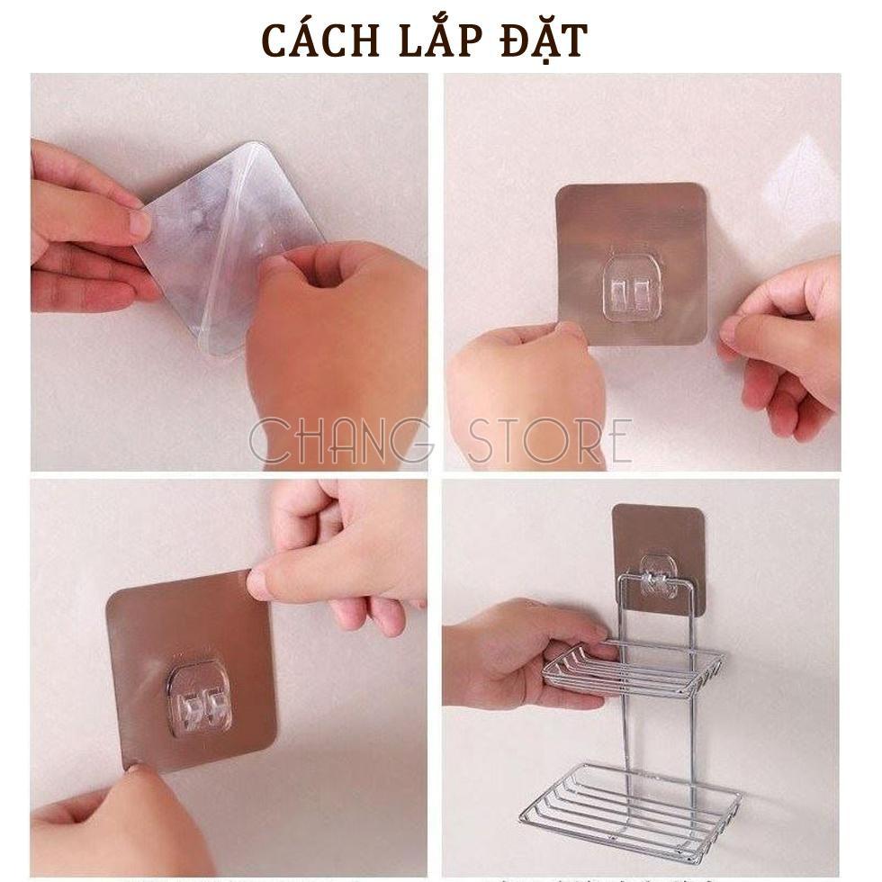 Set 2 miếng dán kệ góc inox 304 treo gắn góc tường tiện lợi