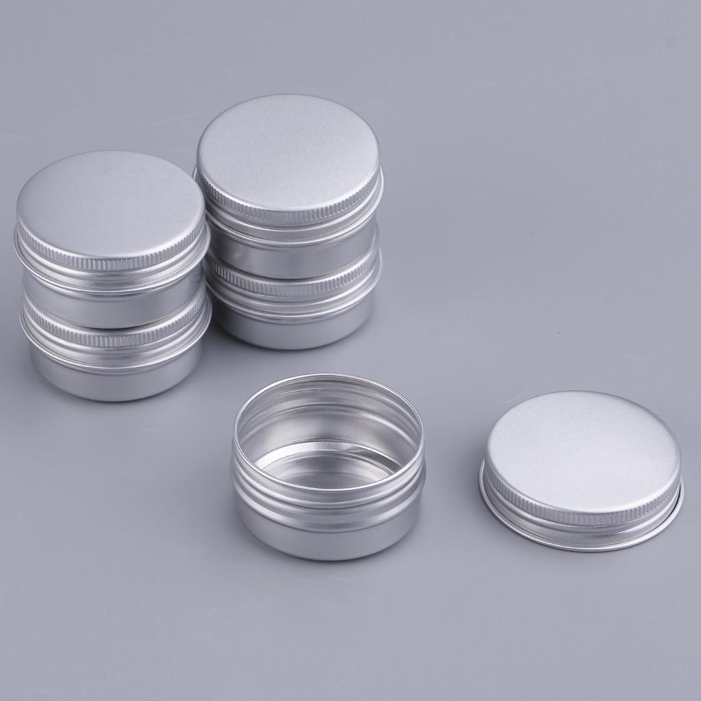 5 Pieces Aluminum Cosmetic Pot Lip Balm Jar Containers Oil Wax Empty