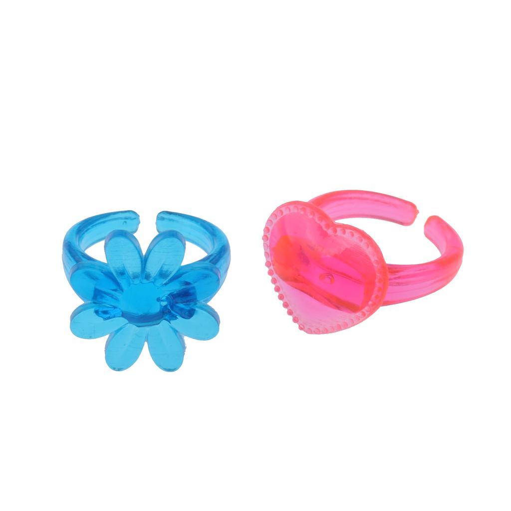 17pcs Kids Party Favor Toy Colorful Diamond Rings Jewelry