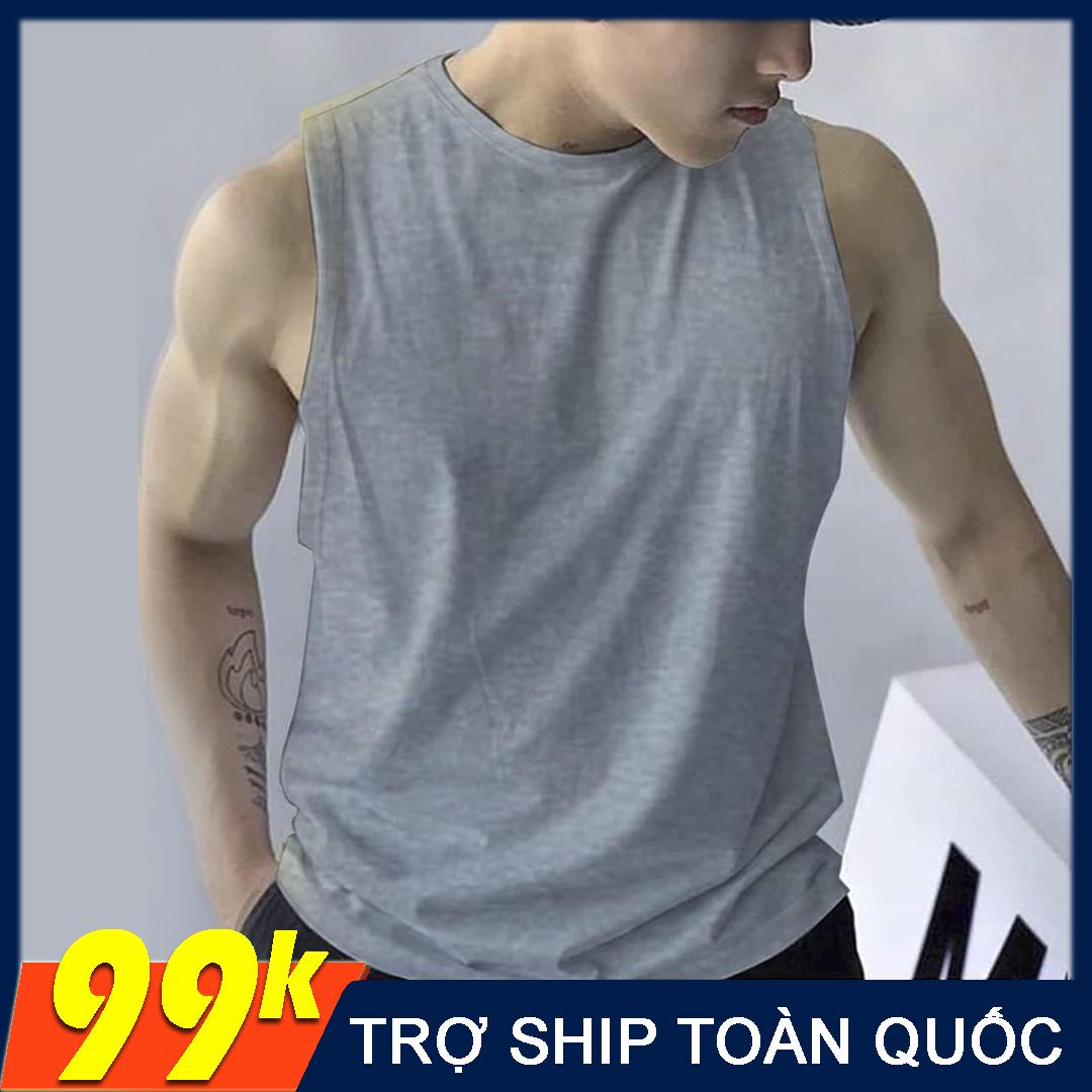 Áo thun ba lỗ nam, tanktop, chuẩn gym mặc nhà dạo phố - Áo thun trơn nhiều màu - Thun cotton thoáng mát