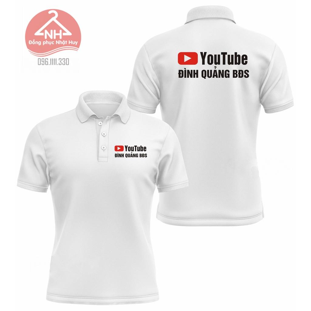 áo polo youtube cao cấp,in tên riêng theo yêu cầu,thun,in tên kênh riêng,áo thun ngắn tay,áo youtube cổ bẻ
