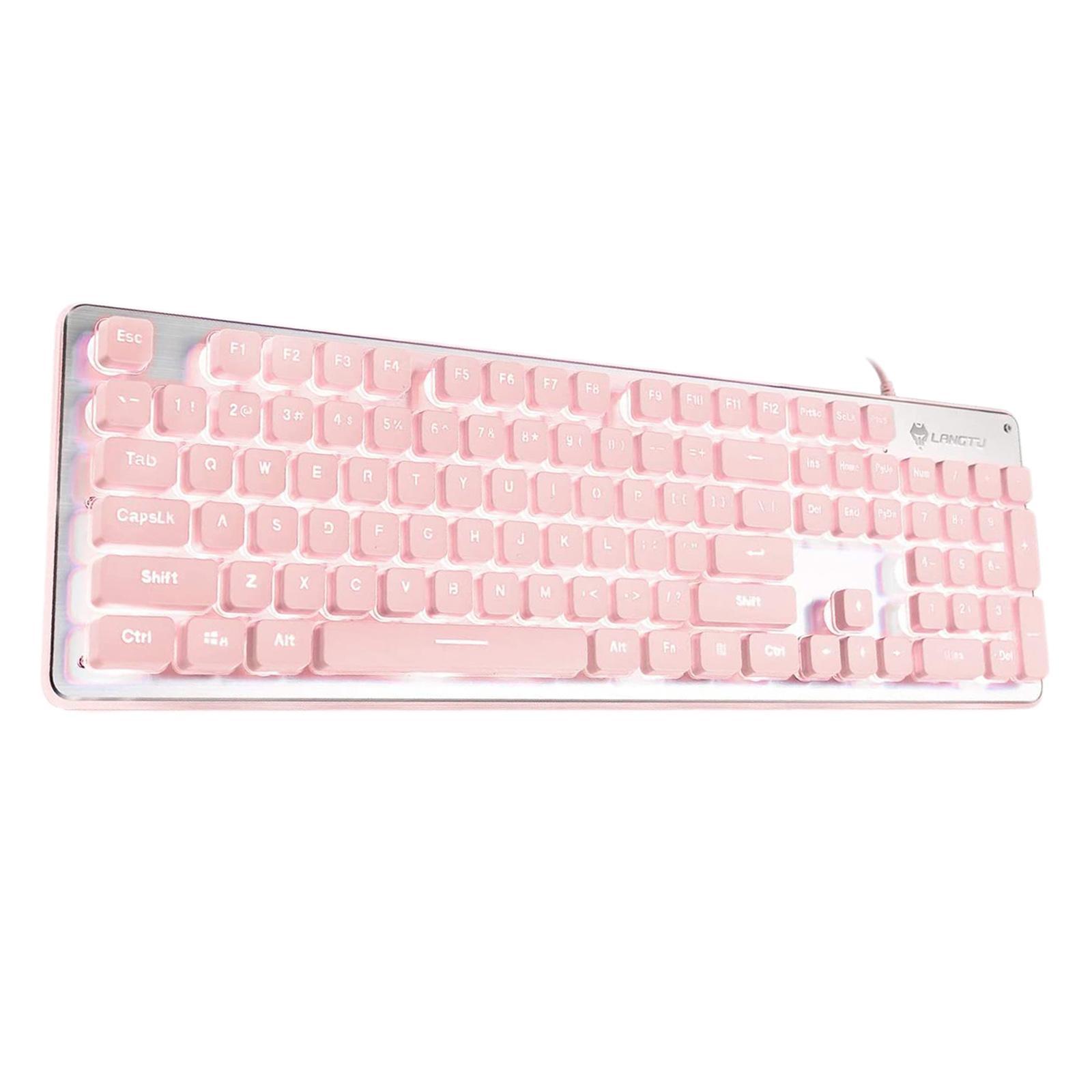 Membrane Gaming Keyboard Panel Keyboard Pink white light