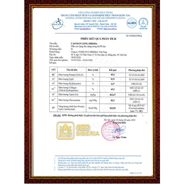 1. Cao ban long "Chính Hãng ECOSIBERI" – Cung cấp canxi tự nhiên, Giúp chống loãng xương - Mạnh gân cơ - Tăng hoạt dịch khớp, Chuẩn GMP Bộ Y Tế