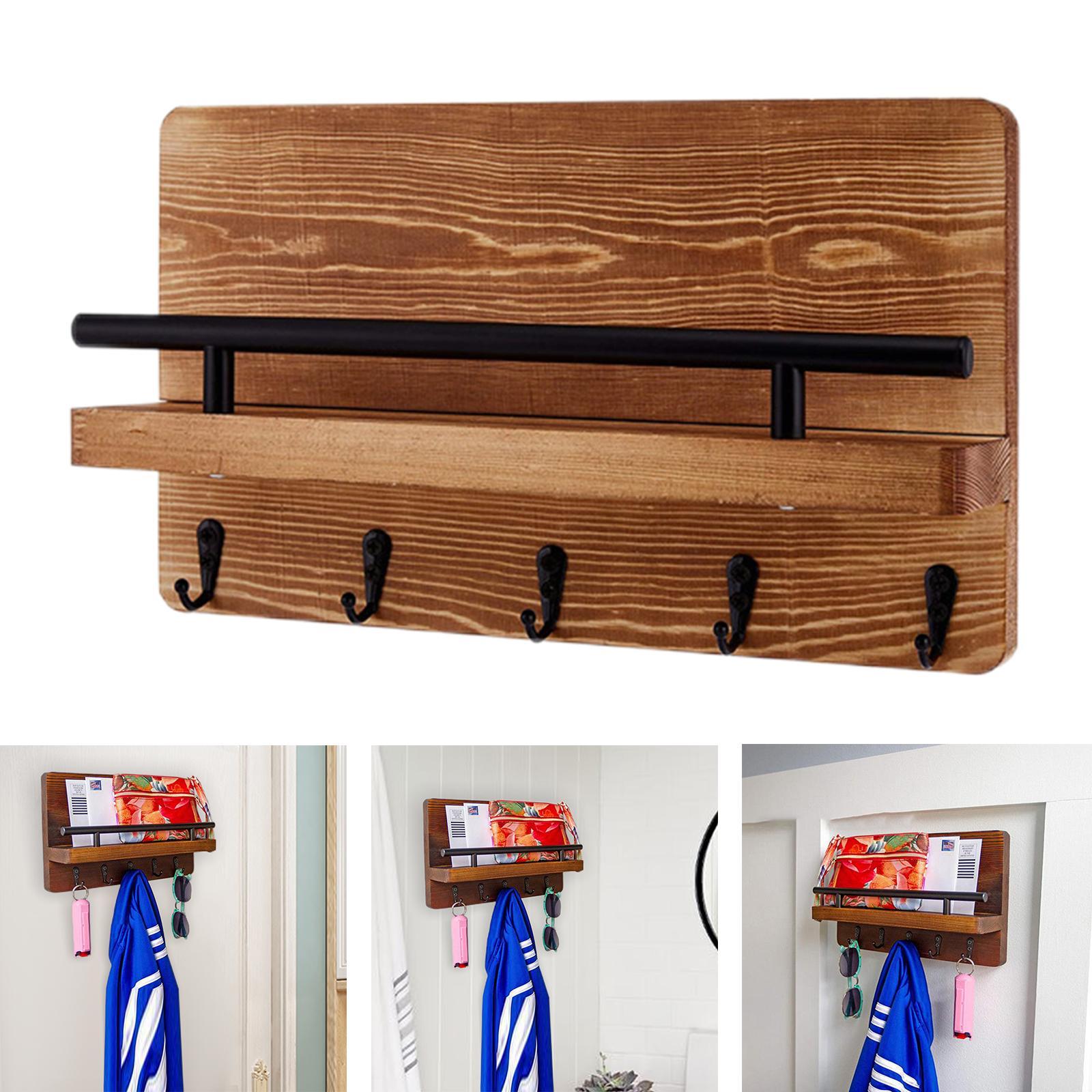 Key Holder Mail Organizer Holder with 5 Hooks  hanger for Hallway