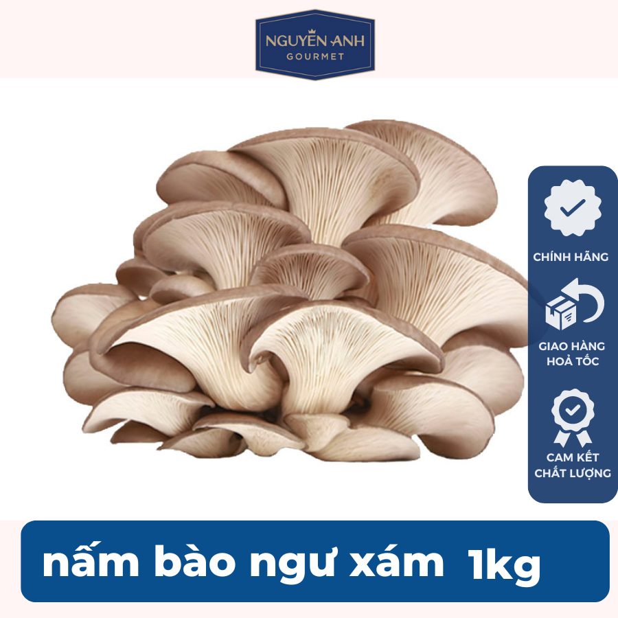 Nấm bào ngư xám tươi 1Kg nông trại Nấm Xanh[ Chỉ giao HCM]