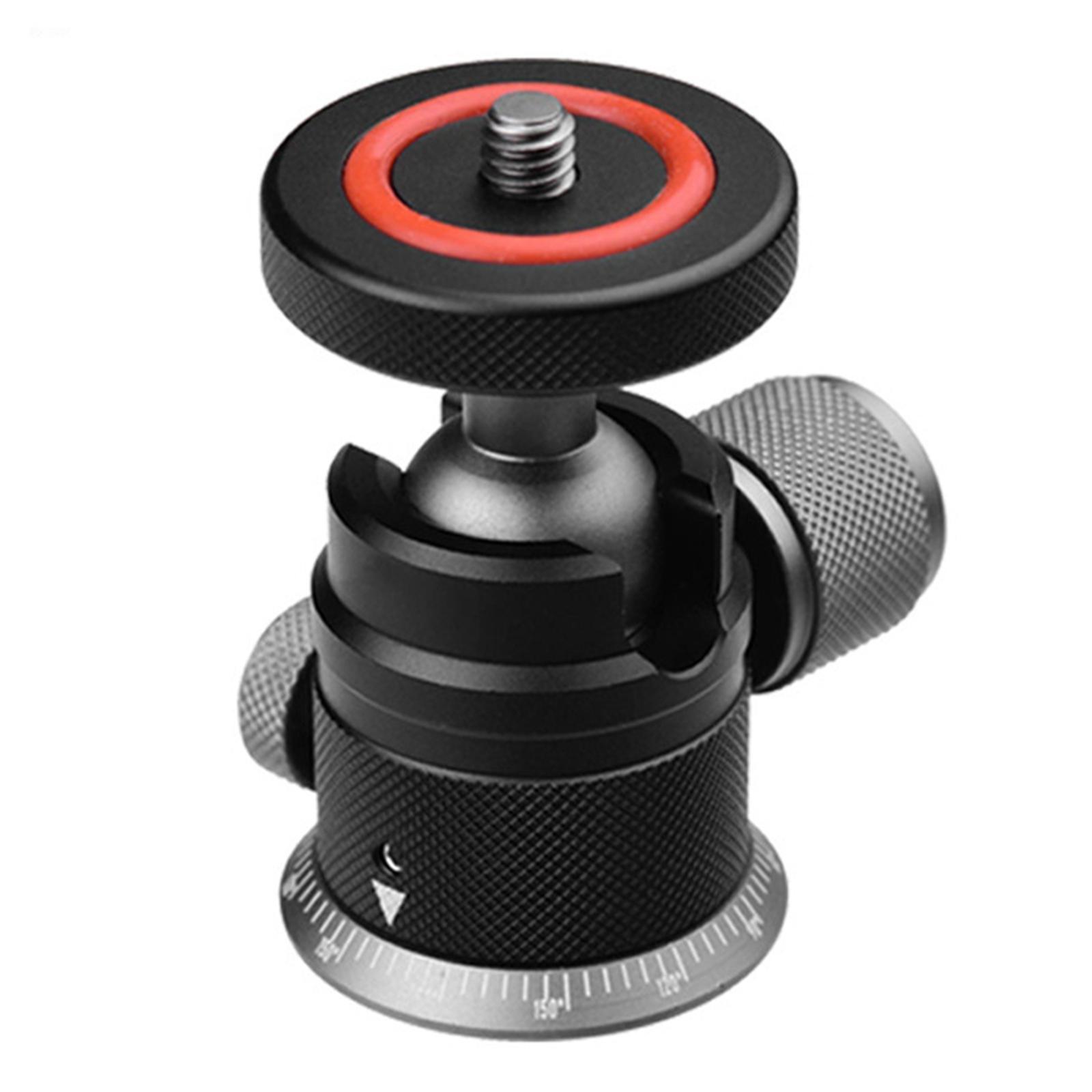 Mini Ball Head with 1/4" Screw 360° Pan Adapter for Monopod Light Stand DSLR