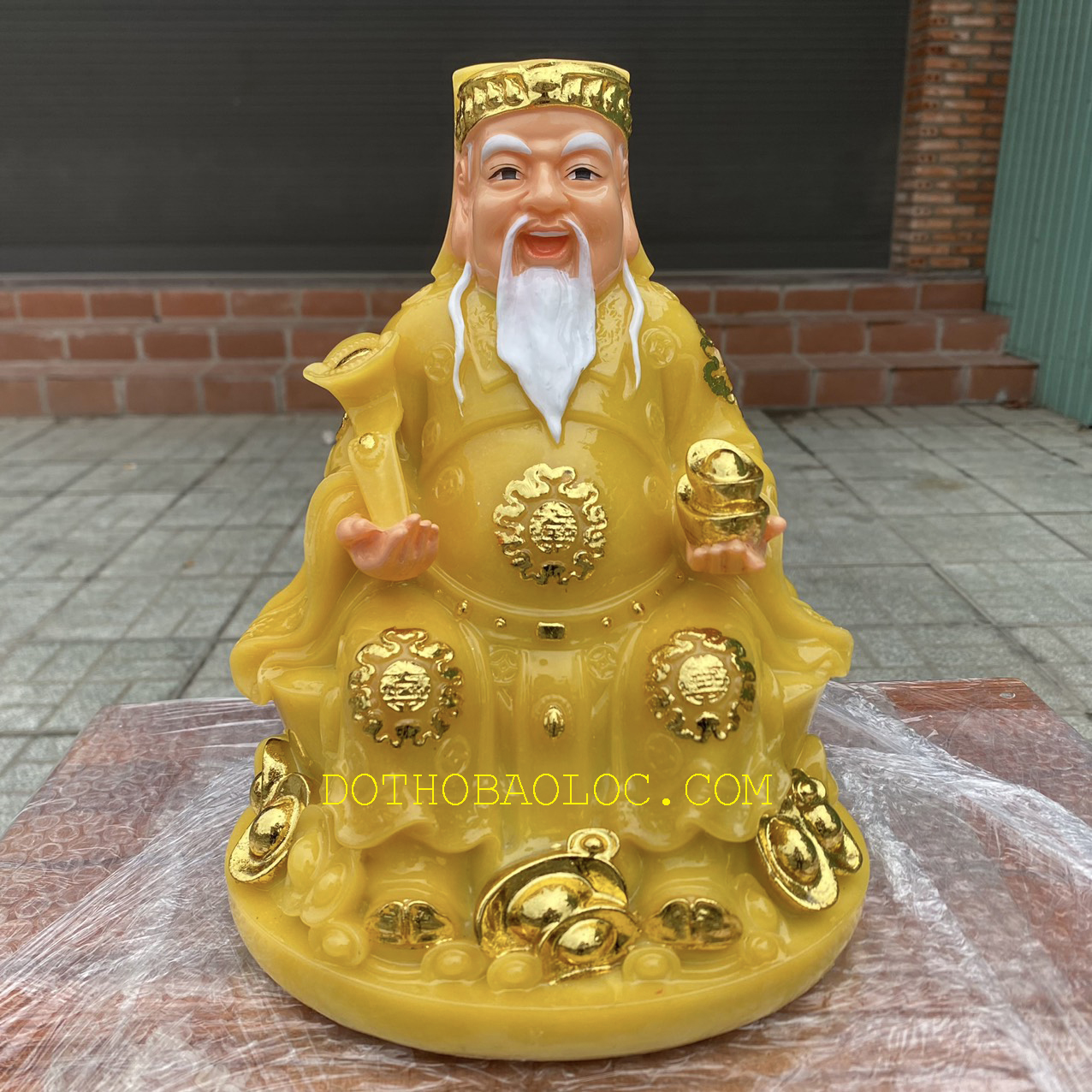 Tượng Thần tài Thổ Địa đá Việt Nam cao 25cm