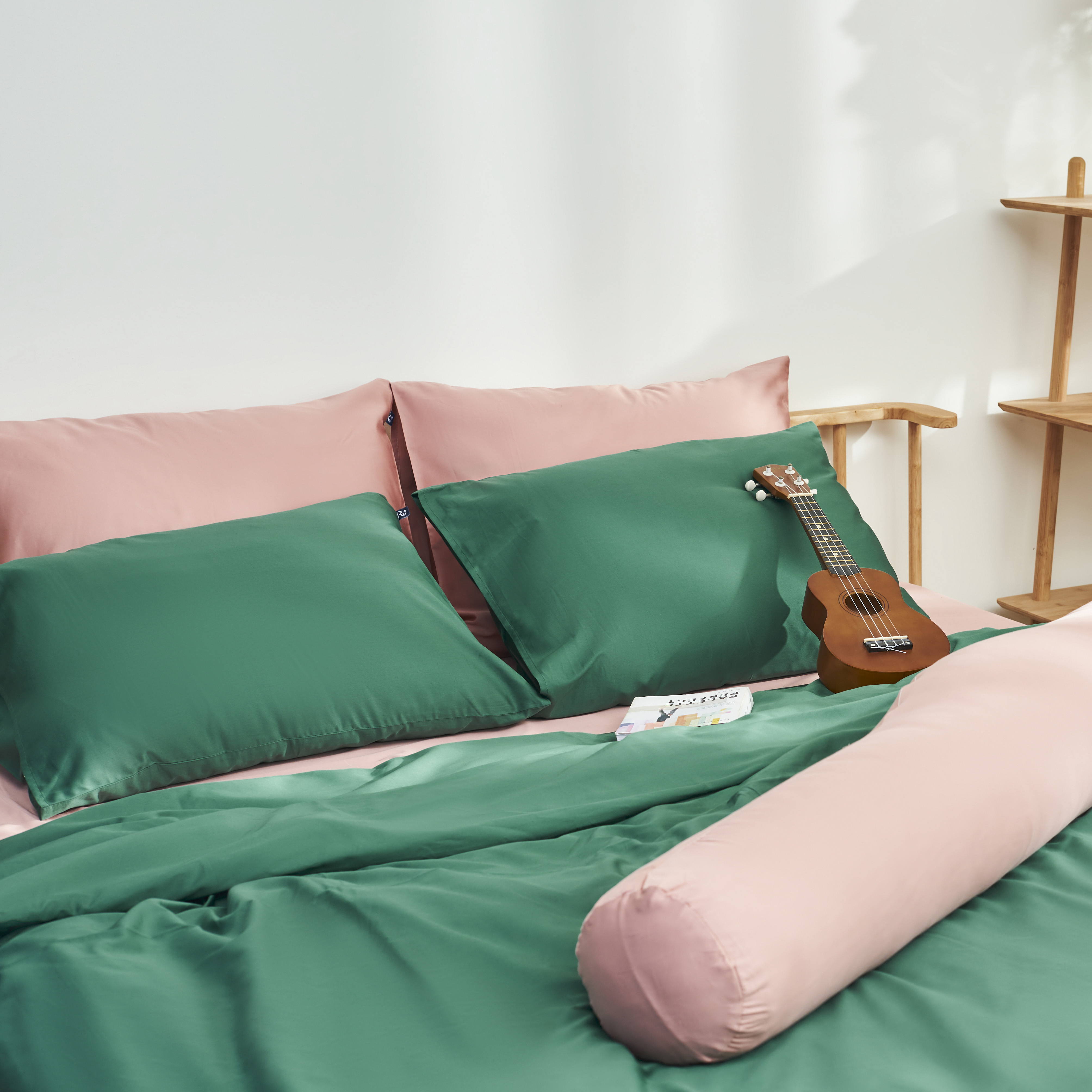 Bộ 2 Vỏ Gối Nằm Cotten Sateen Ru9 100% từ thiên nhiên - Kích thước 50 x 70cm - 7 Màu Sắc