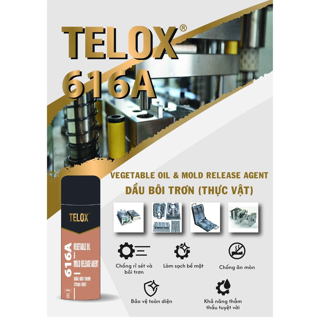 Thùng 24 Bình xịt bôi trơn khuôn nhựa công nghiệp Telox 616A 450ml