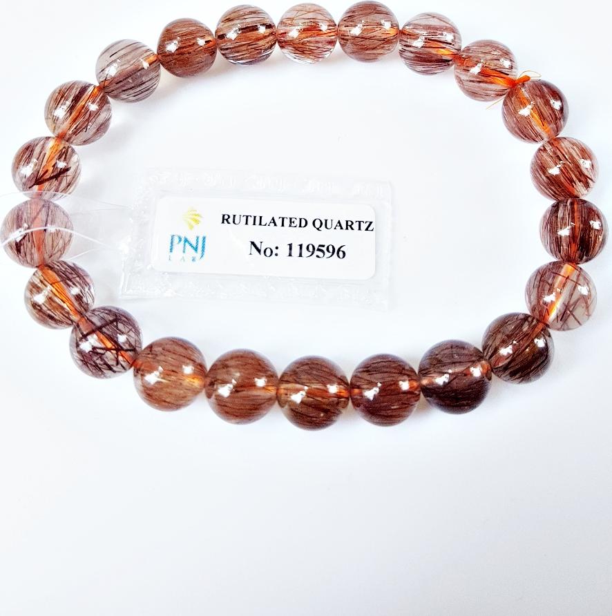 Vòng Tay Thạch Anh Tóc Đỏ Tự Nhiên 8mm