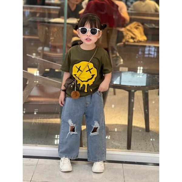 Áo thun mặt cười chảy new 2022 cho bé , áo thun cho bé unisex, Kid_genZ