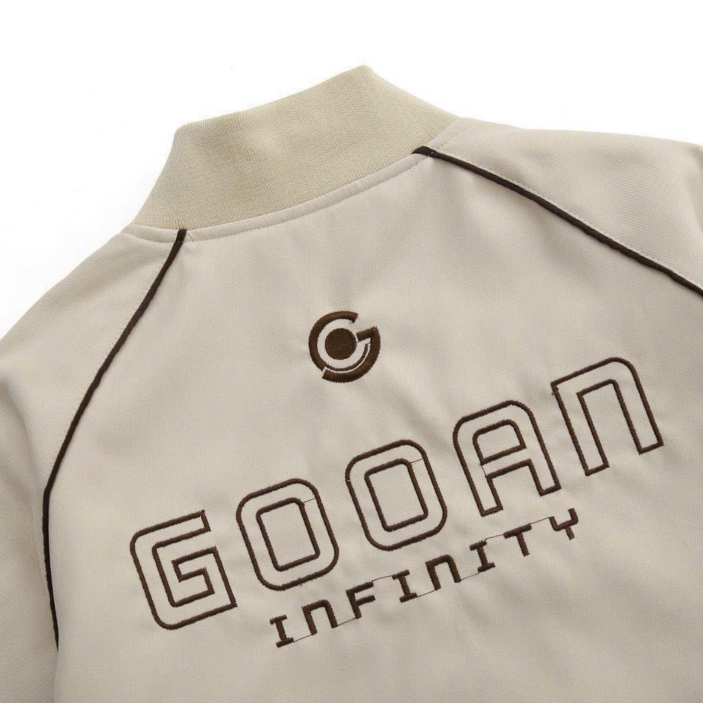 Hình ảnh Áo Khoác Bomber Varsity Gooan Infinity Form Rộng chất da lộn 2 lớp lót dù bên trong logo thêu có túi ngoài, áo khoác thể thao bóng rổ Thiết kế chuẩn cực chất cá tính Sành Điệu Năng Động Phong Cách thời trang Hàn Quốc