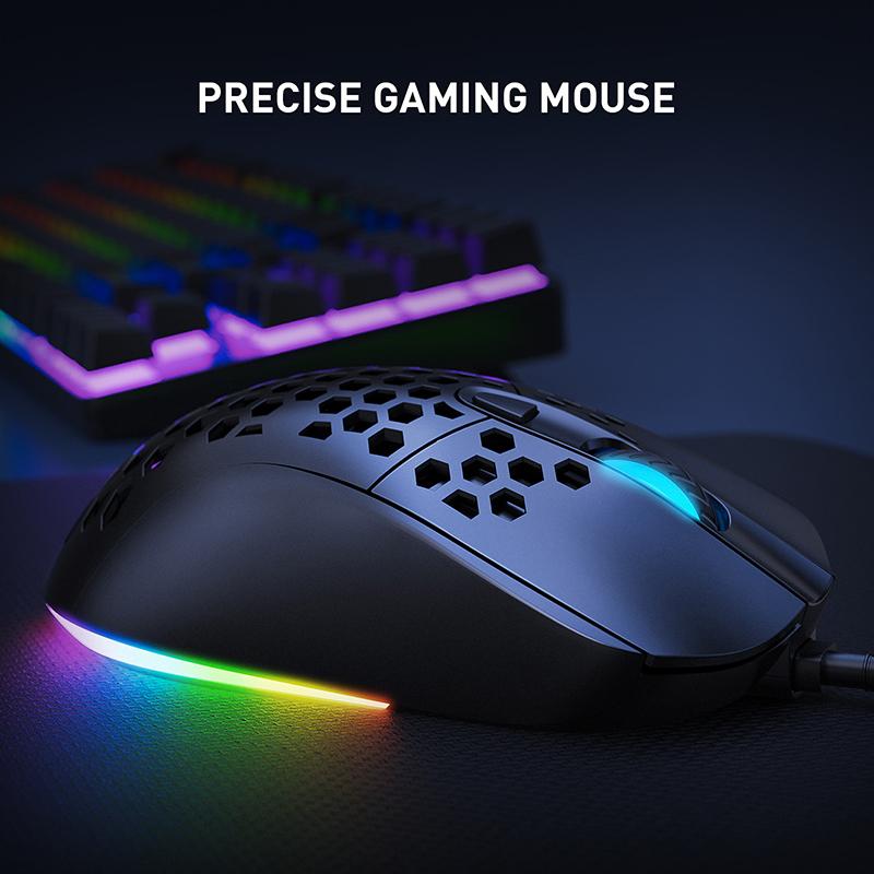 CW906 USB Chuột Chơi Game Có Dây Chuột Cảm Biến Quang Học 7200DPI 6 Độc Lập Nút Bấm Dành Cho Laptop PC Máy Tính Game Thủ